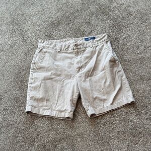 Men’s Light Khaki Flat-Front Cotton Shorts